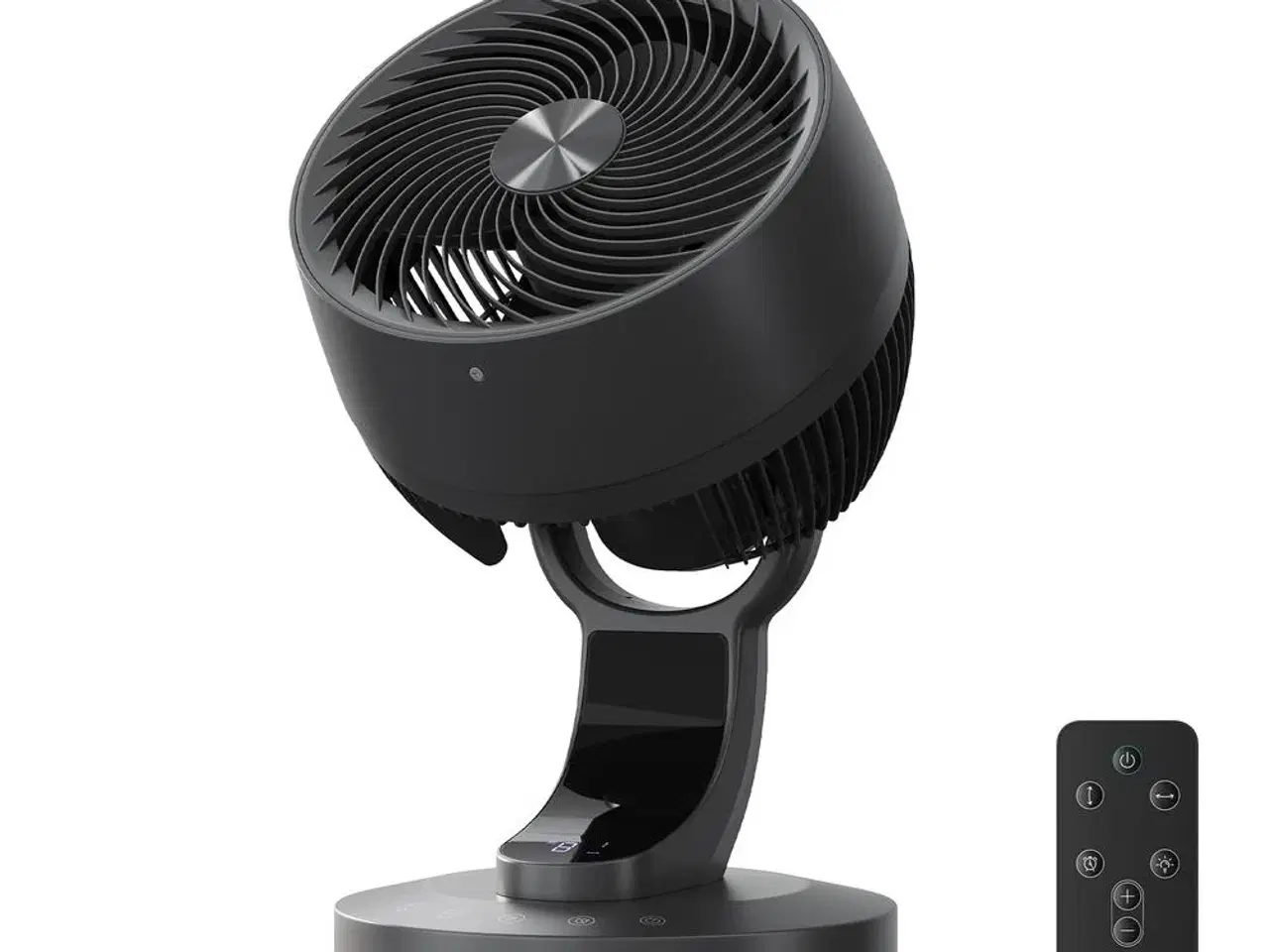Billede 2 - Bordventilator med fjernbetjening - 8 hastigheder, 70° sving, luftcirkulator, 12-timers timer - sort