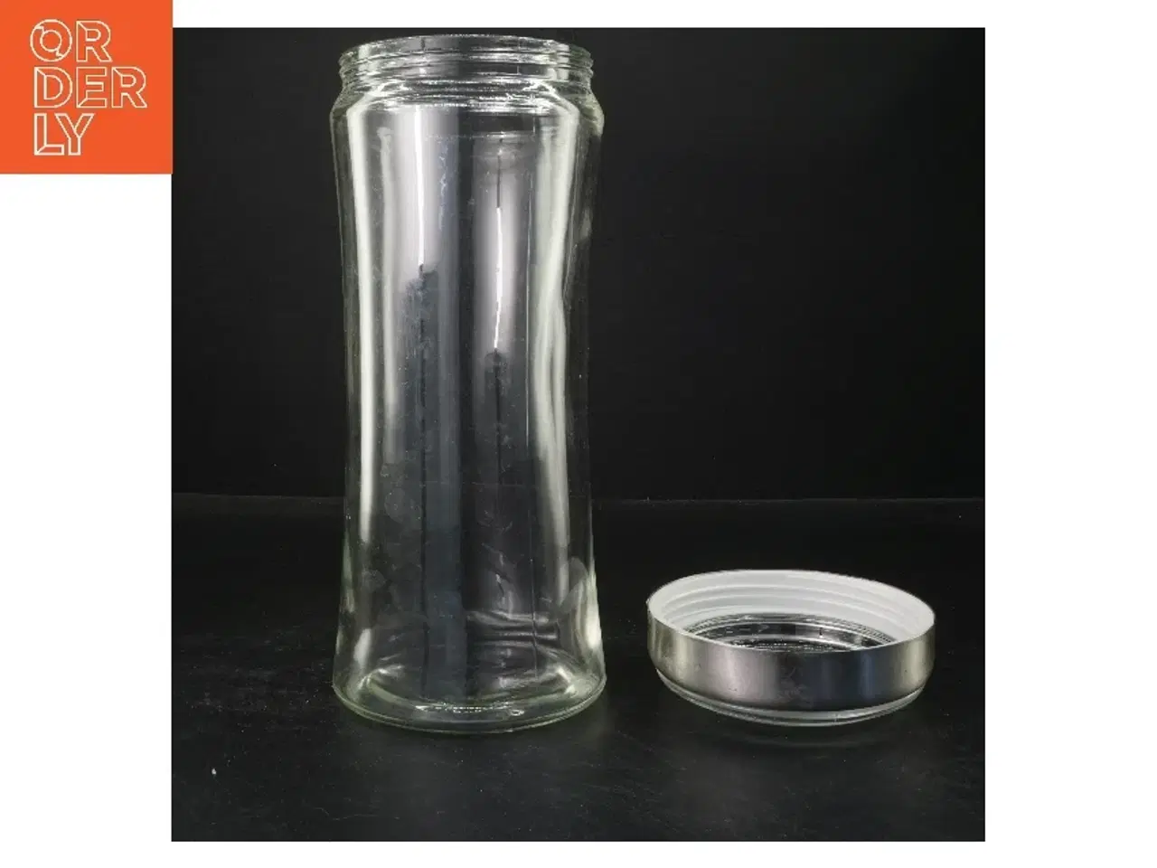 Billede 2 - Glasbeholder/glaskrukke med låg (str. 30x12 cm)