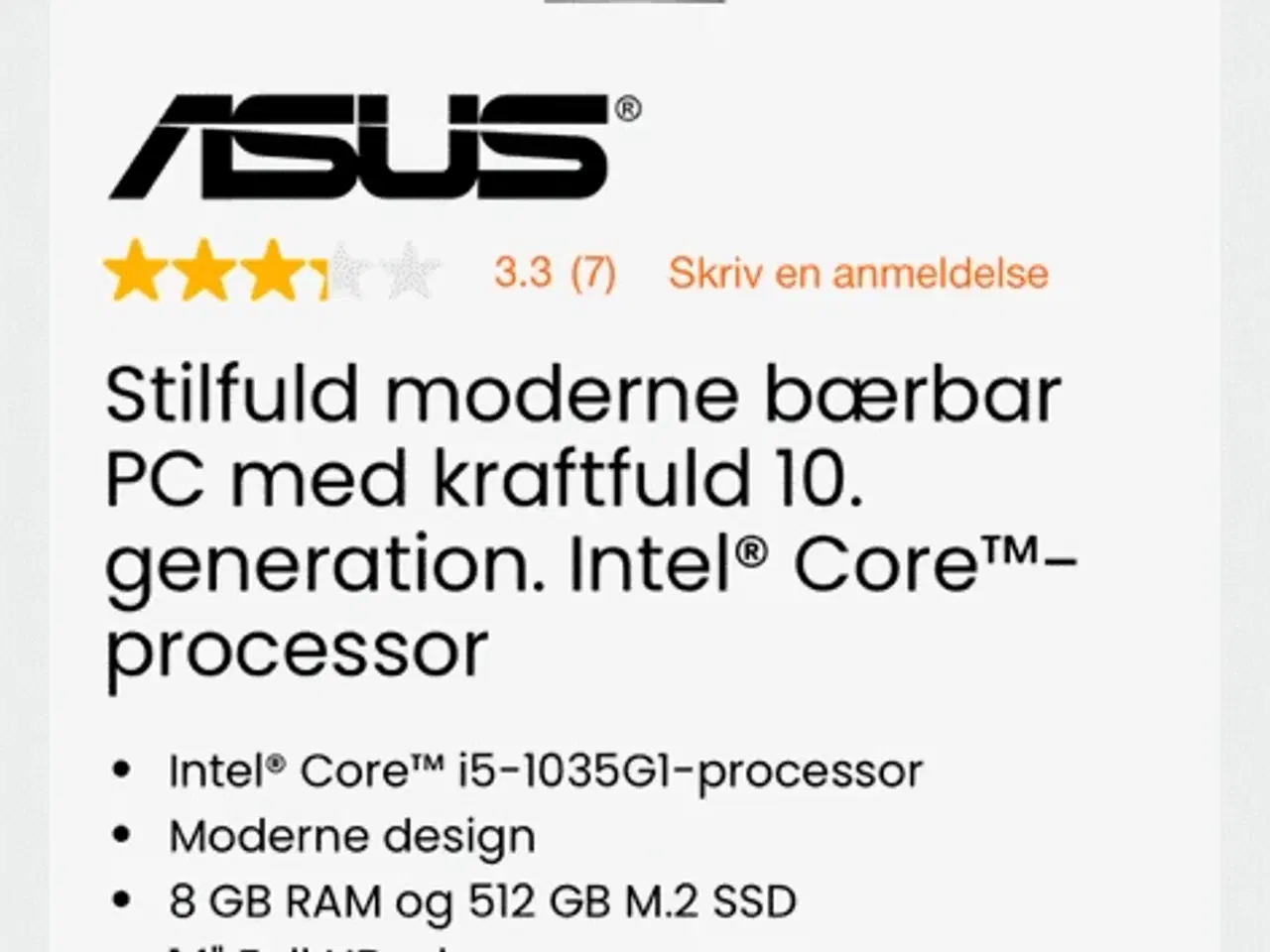 Billede 4 - Asus bærbar PC 14" m. Intel I5 10th gen. processor