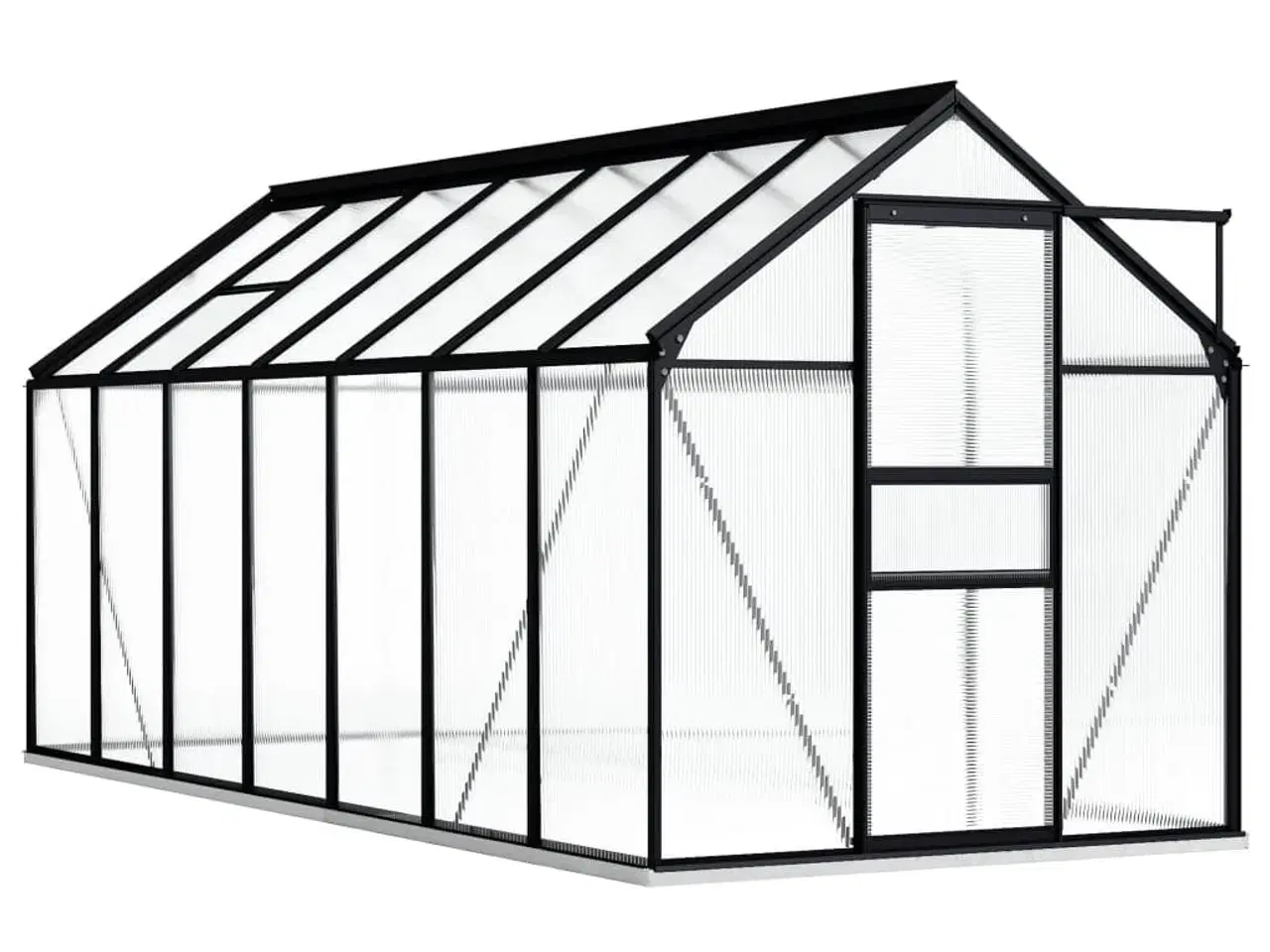 Billede 1 - Drivhus med fundamentramme 8,17 m² aluminium antracitgrå