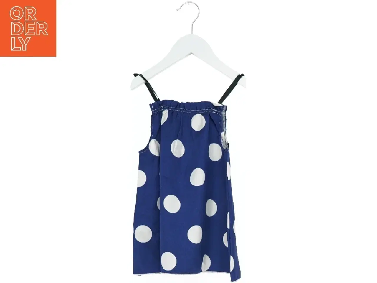 Billede 1 - Blå kjole med store hvide prikker (str. 110)