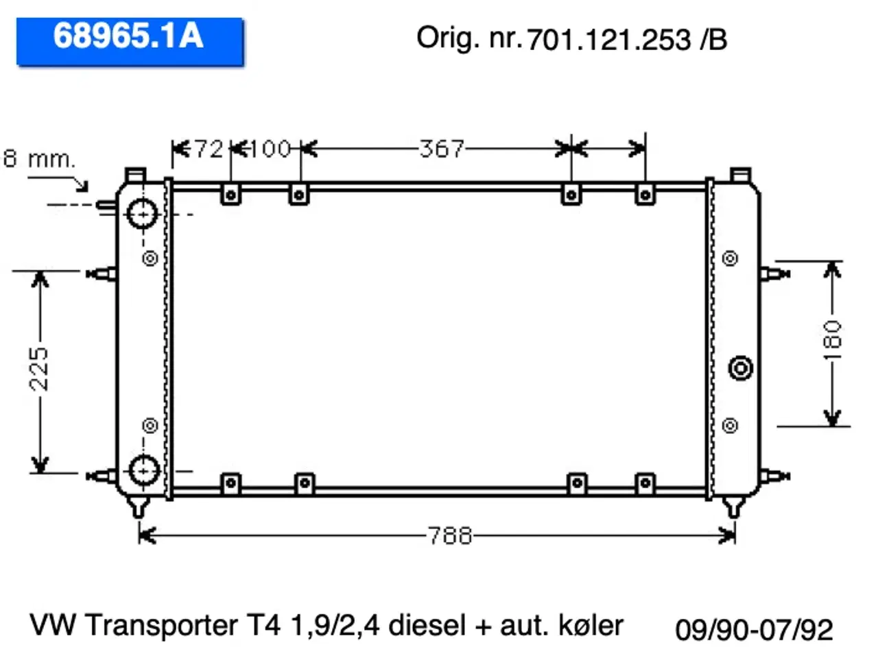 Billede 2 - VW Transporter T4 1,8-2,5 B/D (90-94) køler