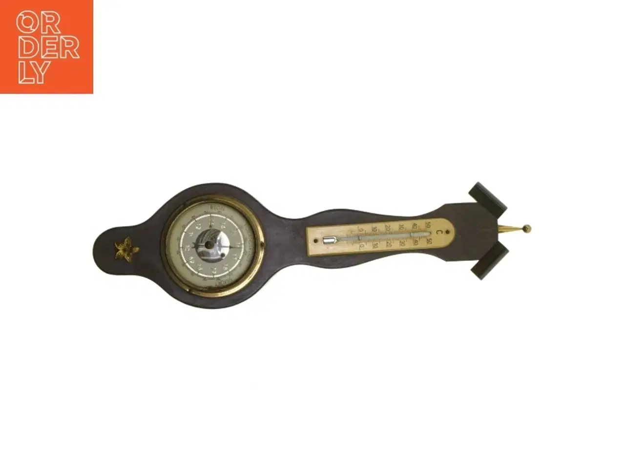 Billede 1 - Vintage barometer med termometer (str. 34. cm)