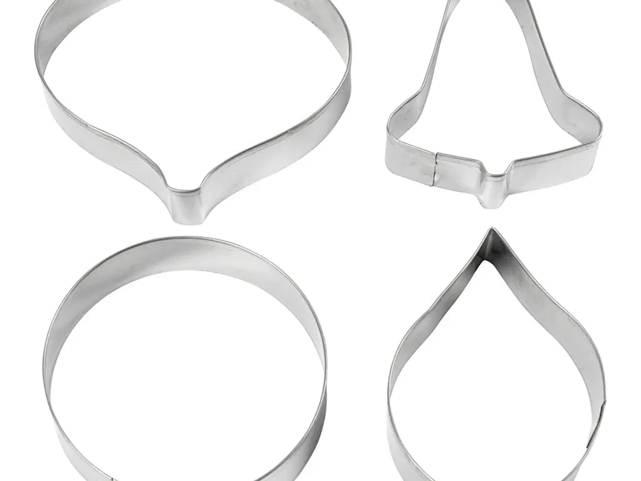 Billede 1 - Udstiksforme, klokke, kugle, dråbe, prisme, H: 8 cm, 4stk./ 1 pk.