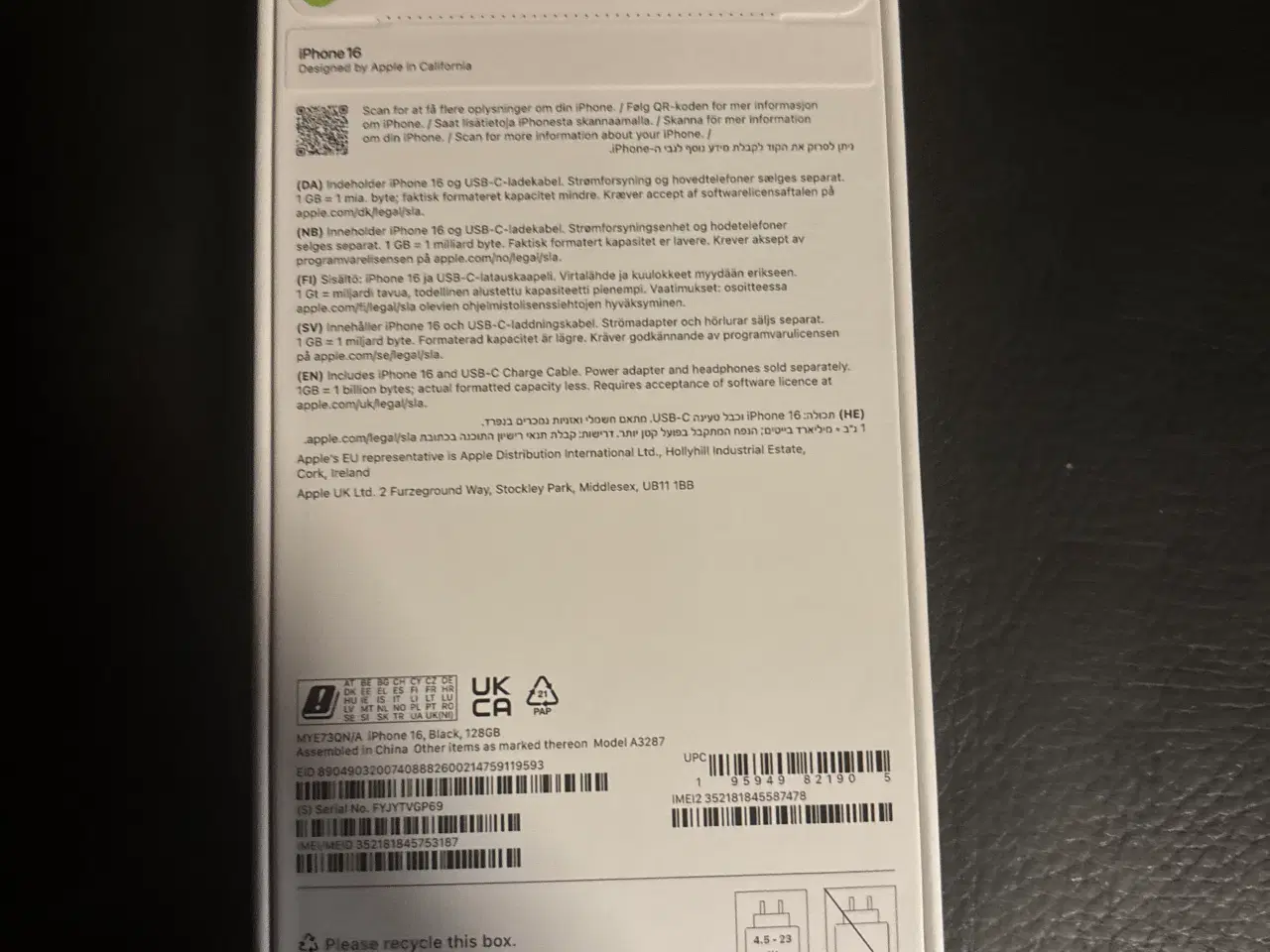 Billede 4 - HELT NY IPHONE 16 128GB SORT