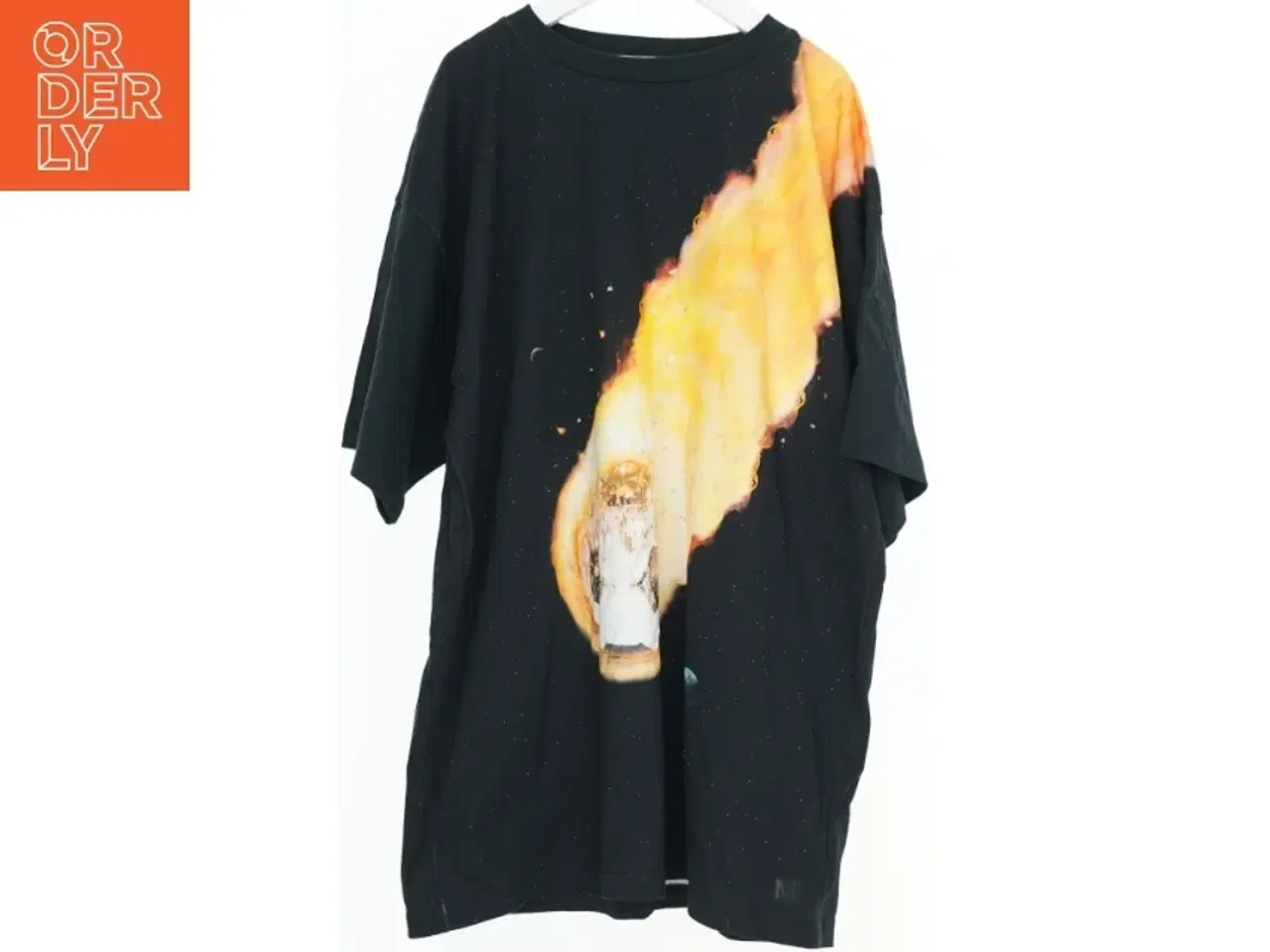 Billede 1 - Sort T-shirt med raketprint fra Molo (str. 176)