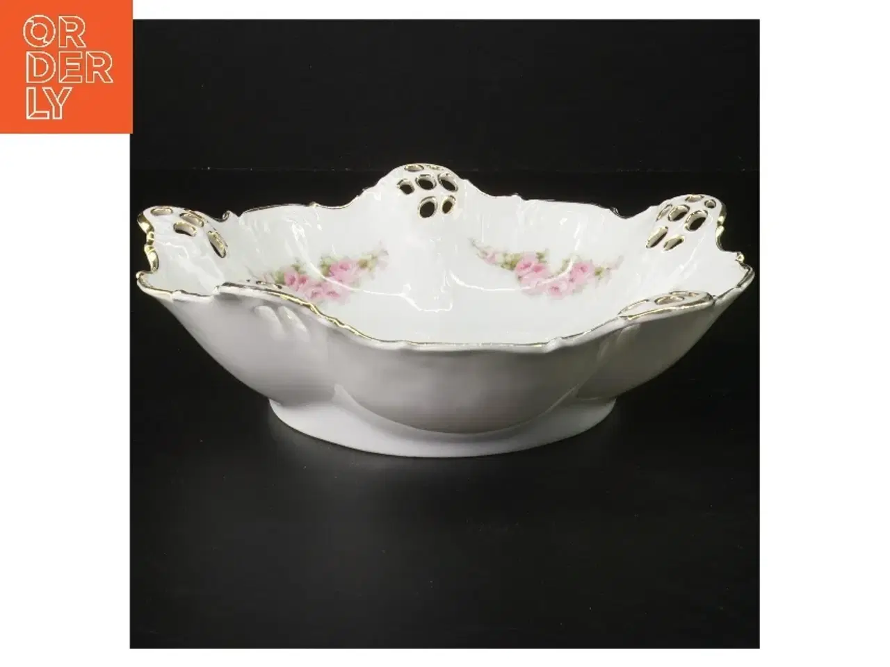 Billede 2 - Porcelænsskål med blomstermotiv (str. Ø 23 cm)