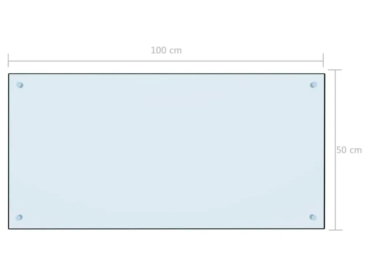 Billede 9 - Stænkplade 100x50 cm hærdet glas hvid