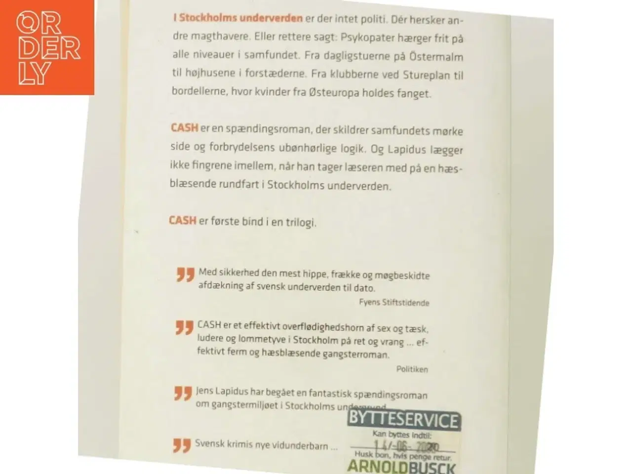 Billede 3 - Cash af Jens Lapidus (Bog)