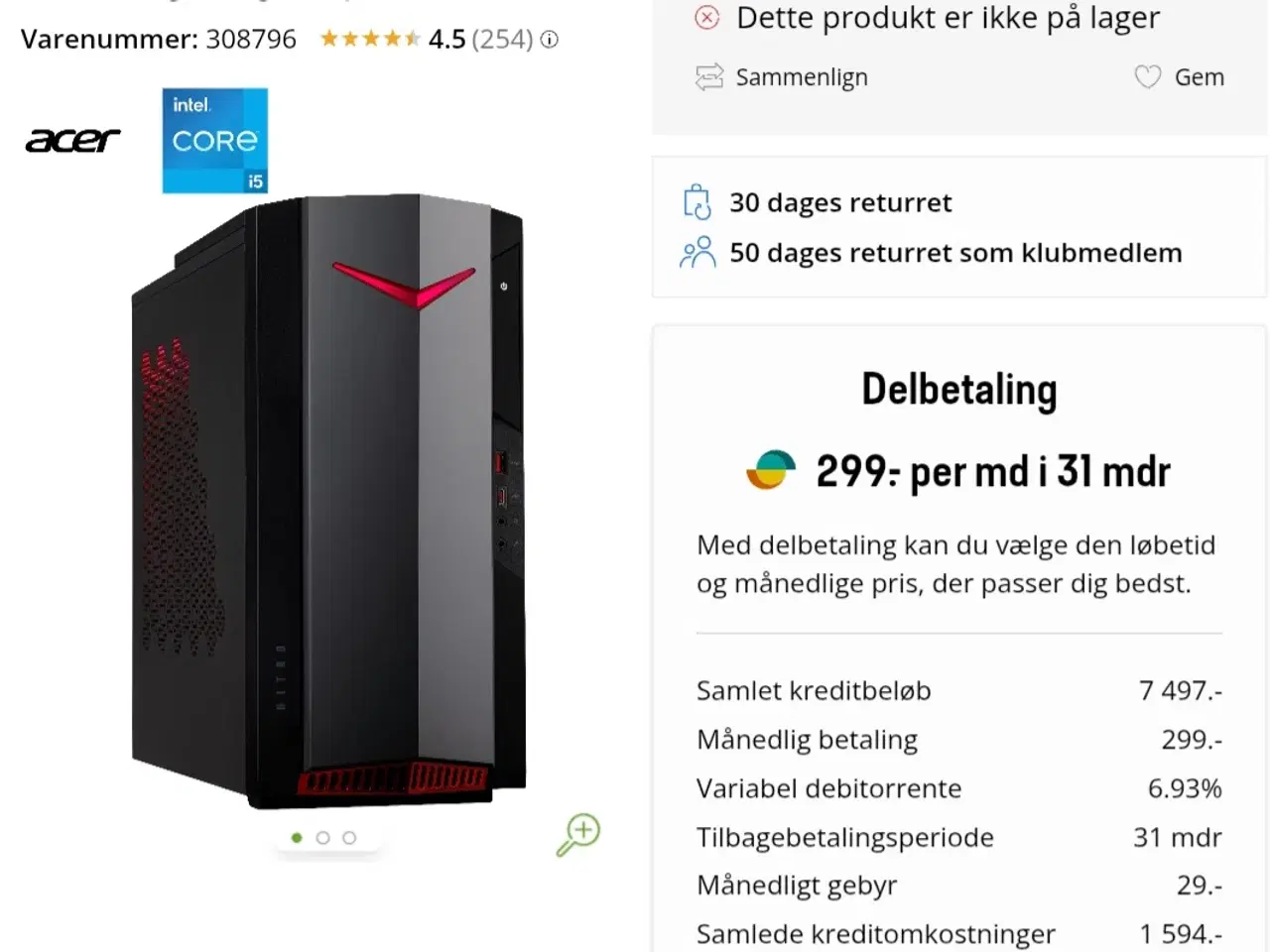 Billede 2 - i5 Nitro Gamer Pc + 24" Skærm