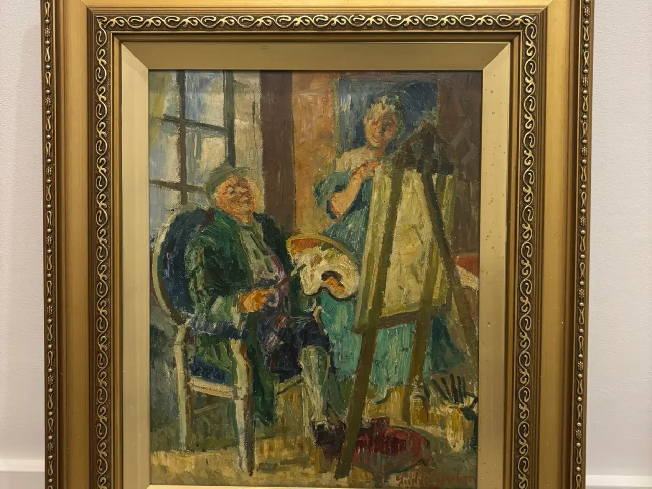 Billede 1 - Signeret Ludvig Jacobsen maleri – olie på lærred