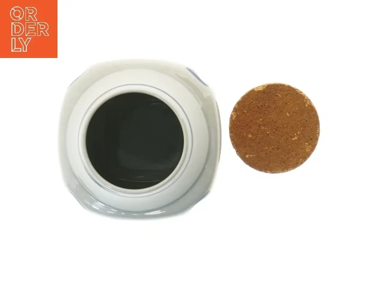 Billede 2 - Kakaokrukke med korklåg fra Søholm (str. Ø 7,5 cm længde 14,5 cm)