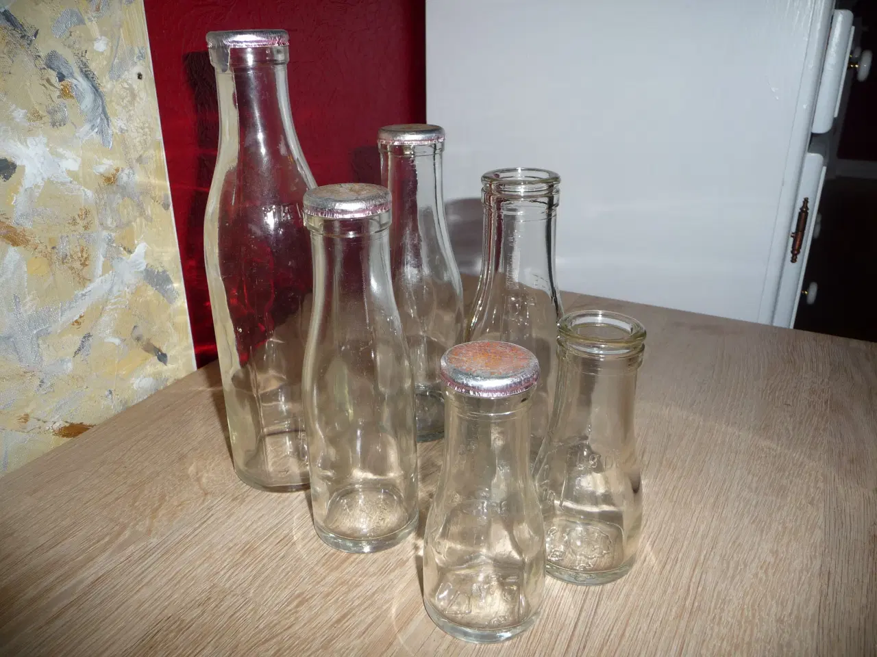Billede 1 - Klare Mælkeflasker med låg