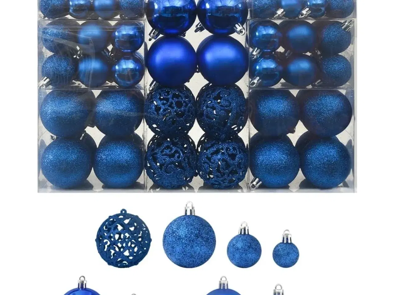 Billede 1 - Julekuglesæt 100 stk. blå