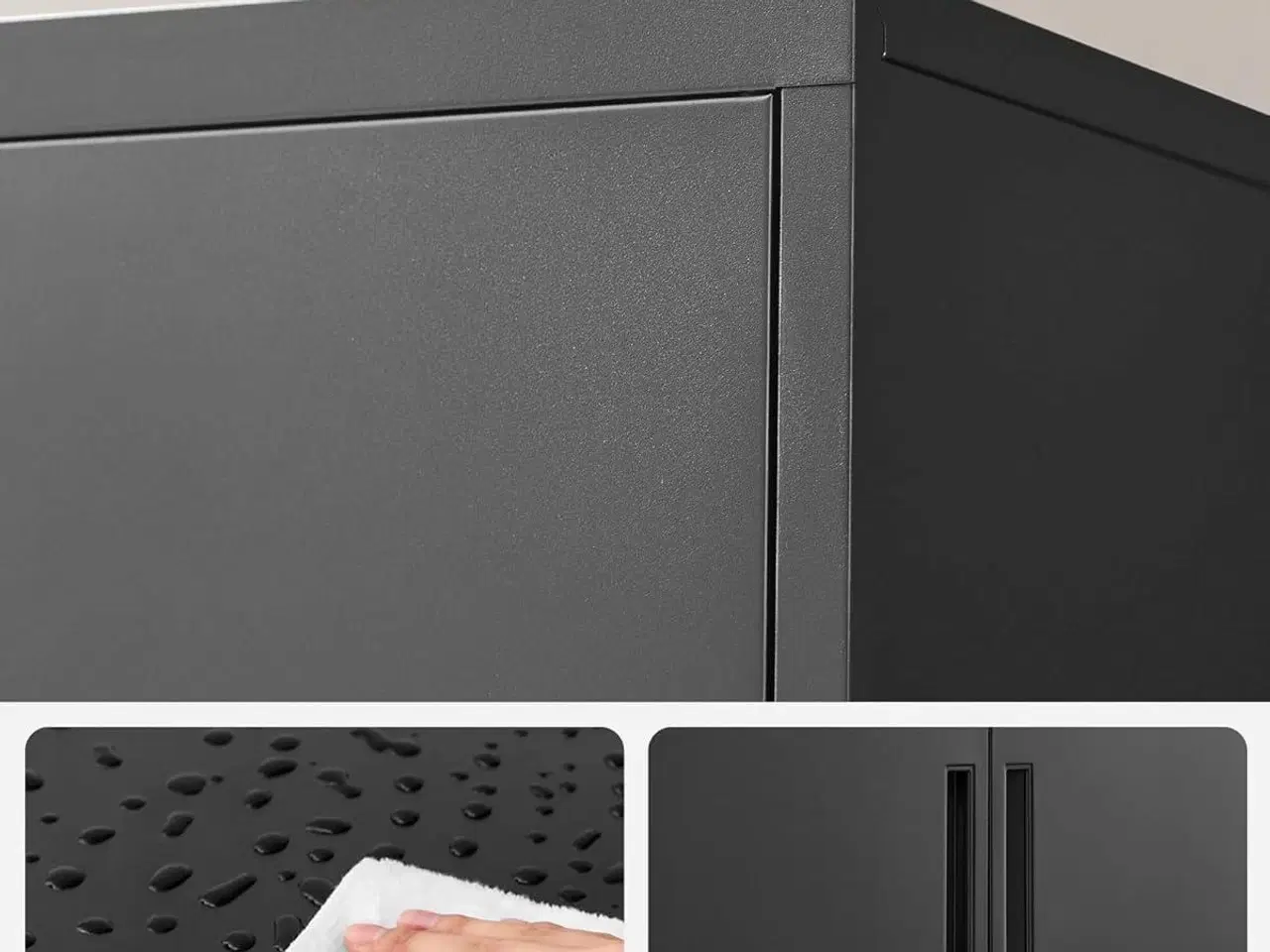 Billede 6 - Opbevaringsskab stål – SONGMICS låsbart skab med 2 døre, justerbare hylder, sort