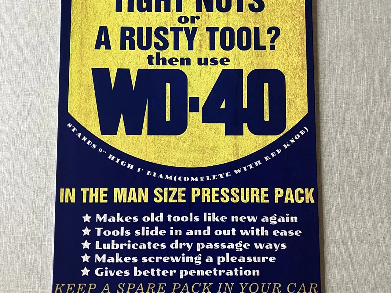 Billede 1 - WD40 metalskilt