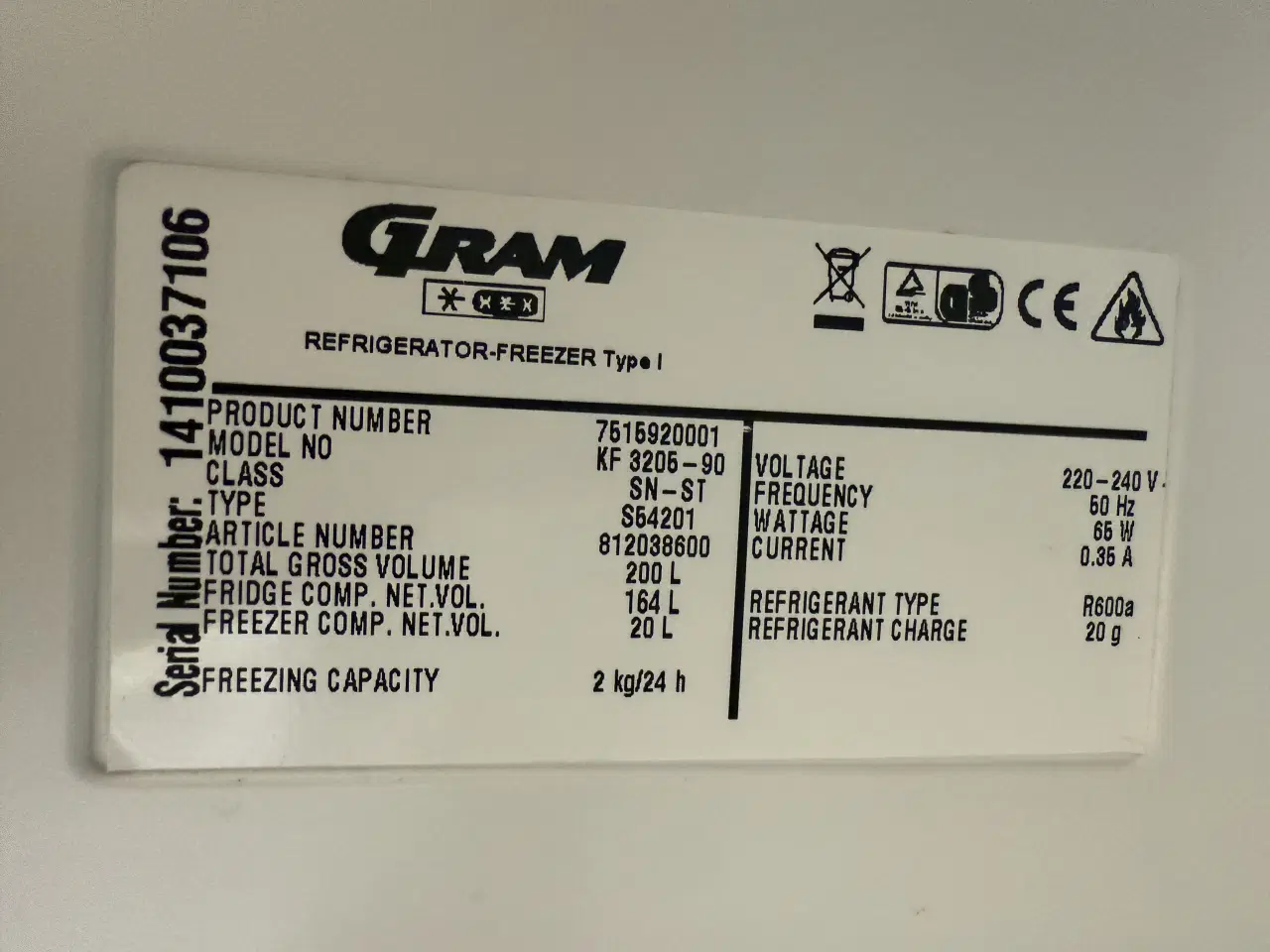 Billede 4 - Gram køle fryseskab