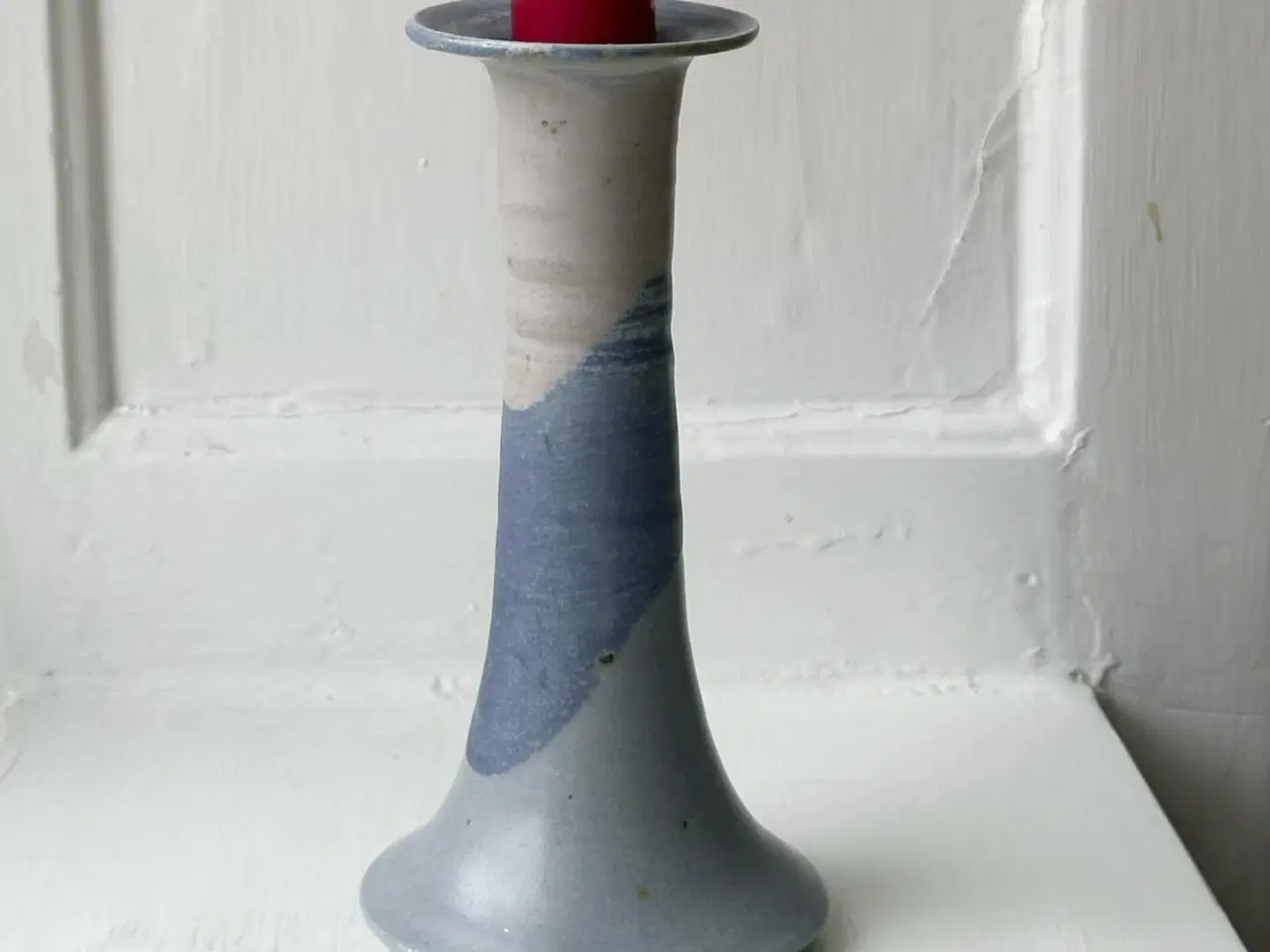 Billede 2 - Lysestage, keramik, lilla glasur