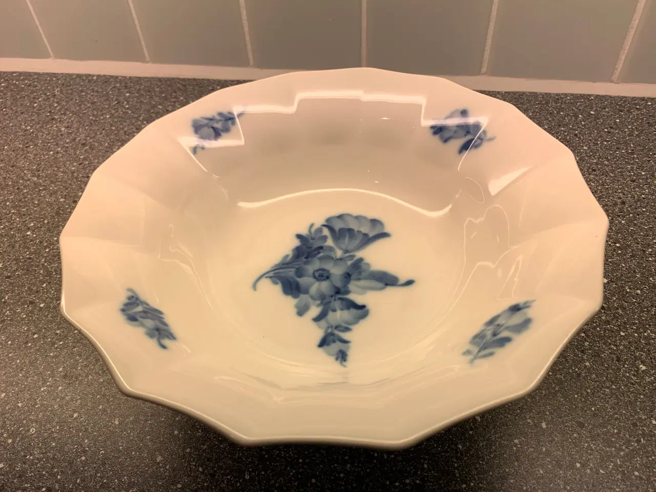 Billede 1 - Porcelain Blå Blomst Fade