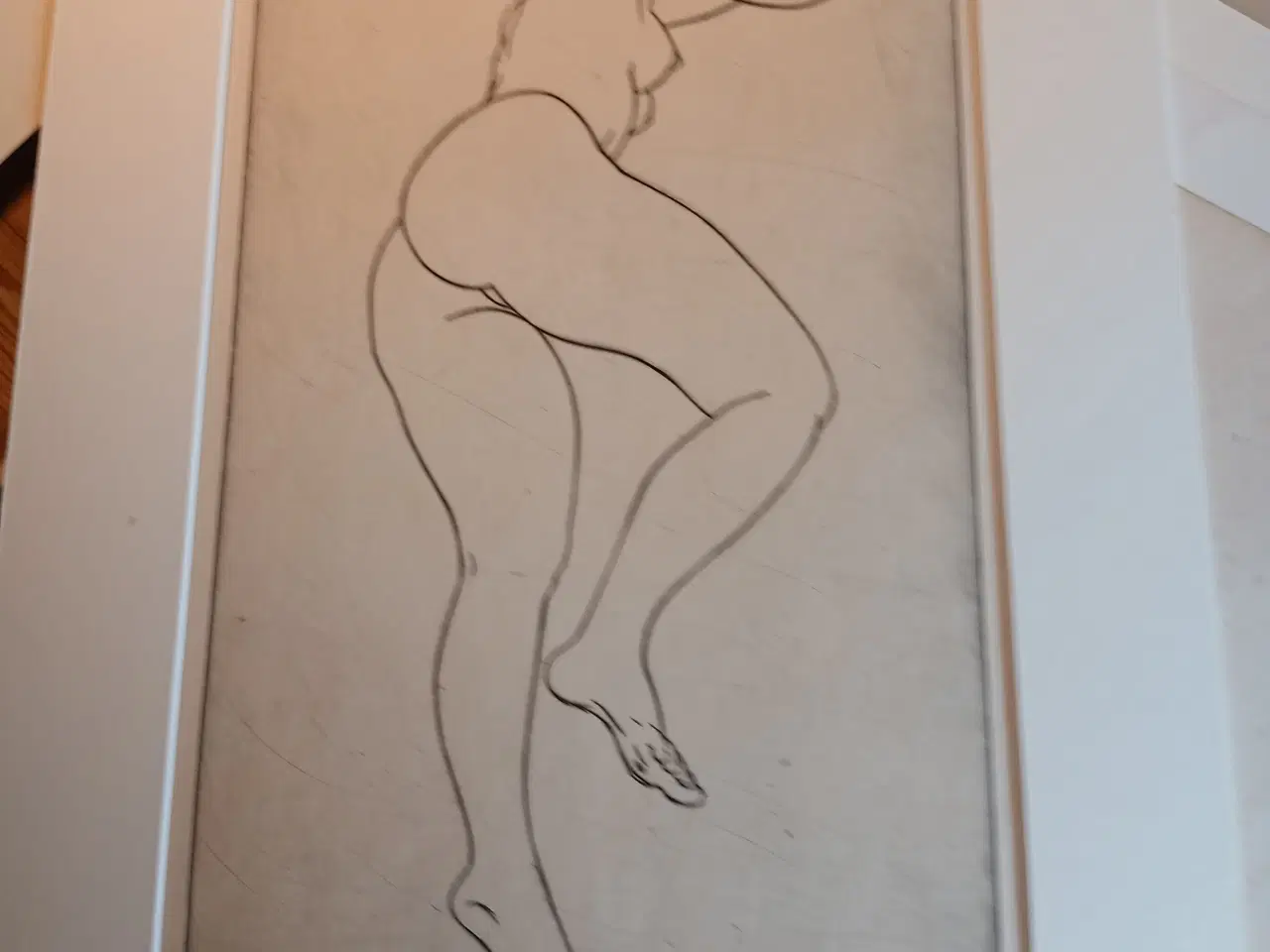 Billede 1 - Ernst Hansen litografi, nøgen kvinde