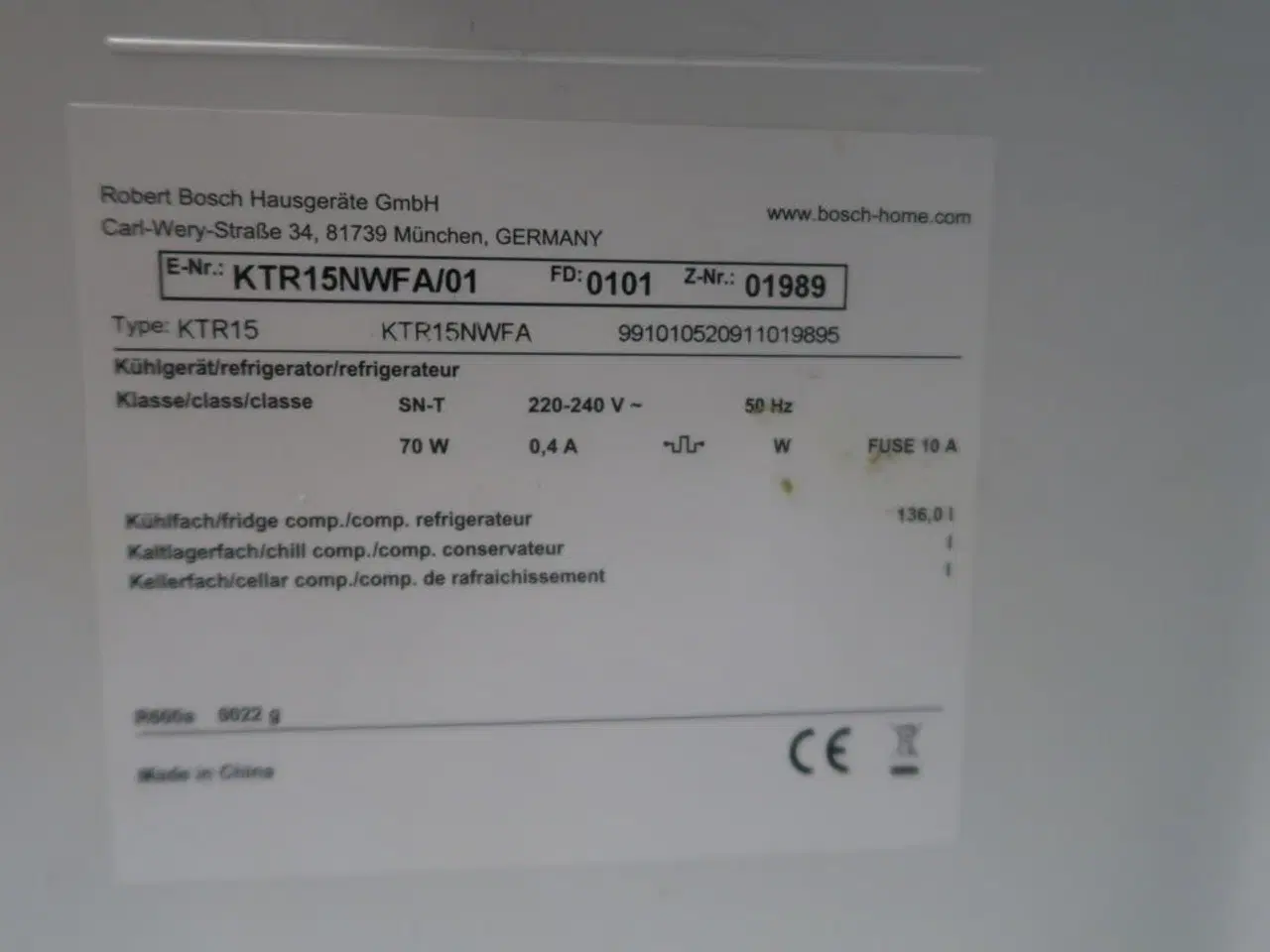 Billede 3 - Køleskab, Bosch KTR15