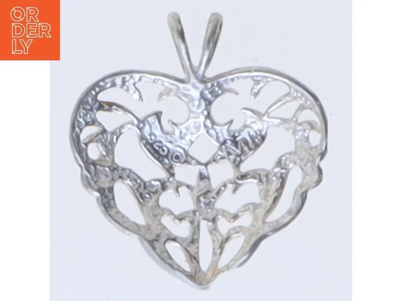 Billede 3 - Hjerteformet filigran vedhæng, bijouteri (str. 2,5 cm)