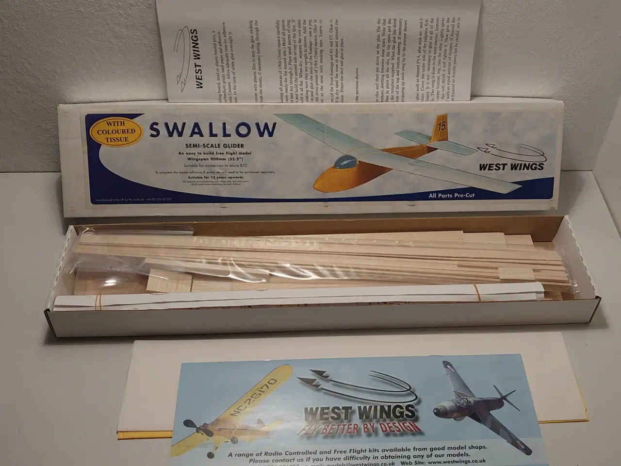Billede 1 - West Wings Swallow svævefly-byggesæt. Nyt