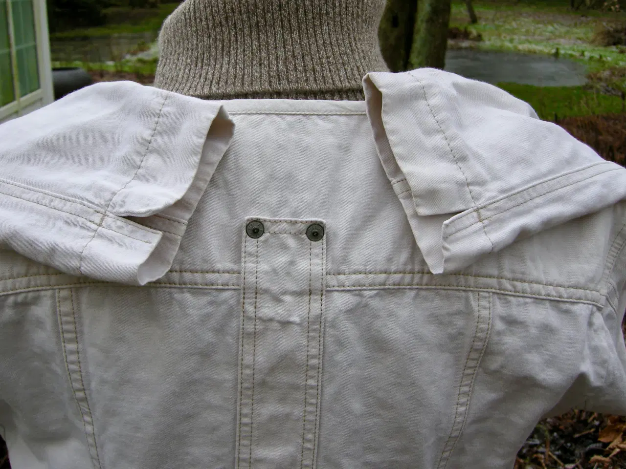 Billede 5 - Denimjakke fra Prèt i bomuld og hør, Str. 38, Sand