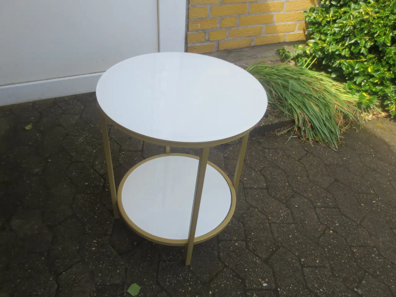 Billede 2 - 1 stk Rund Sidebord med Glasplade 