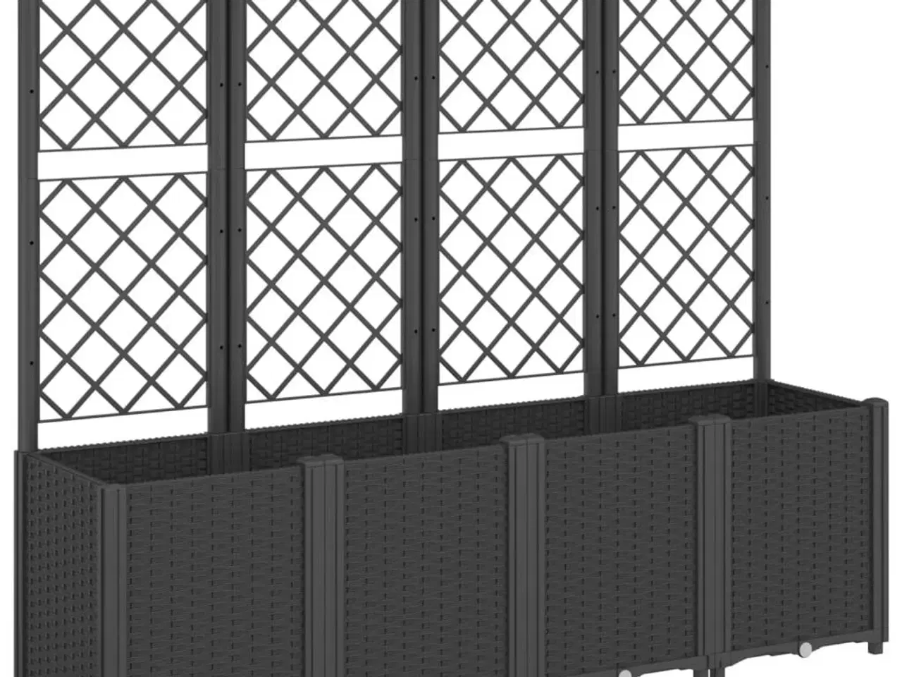 Billede 2 - Plantekasse med espalier 160x40x140 cm PP sort