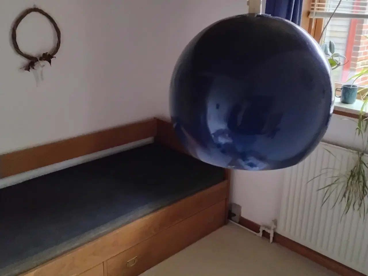 Billede 2 - Blå retro kuglelampe - matcher skibsbriks t/salg