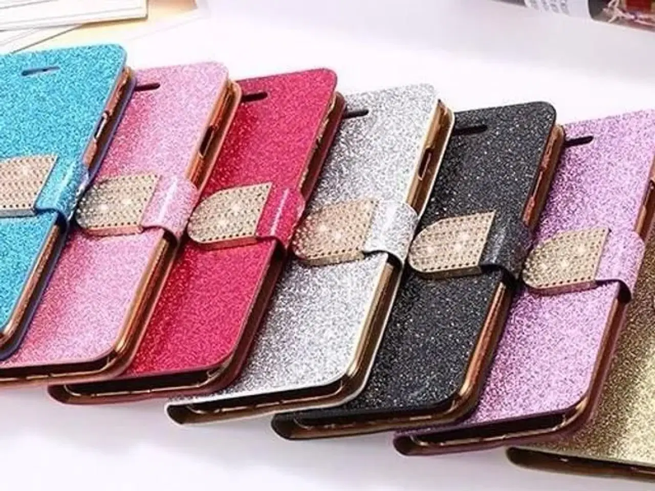 Billede 2 - Turkis flip cover iPhone 5s SE 6 6s 7 8 