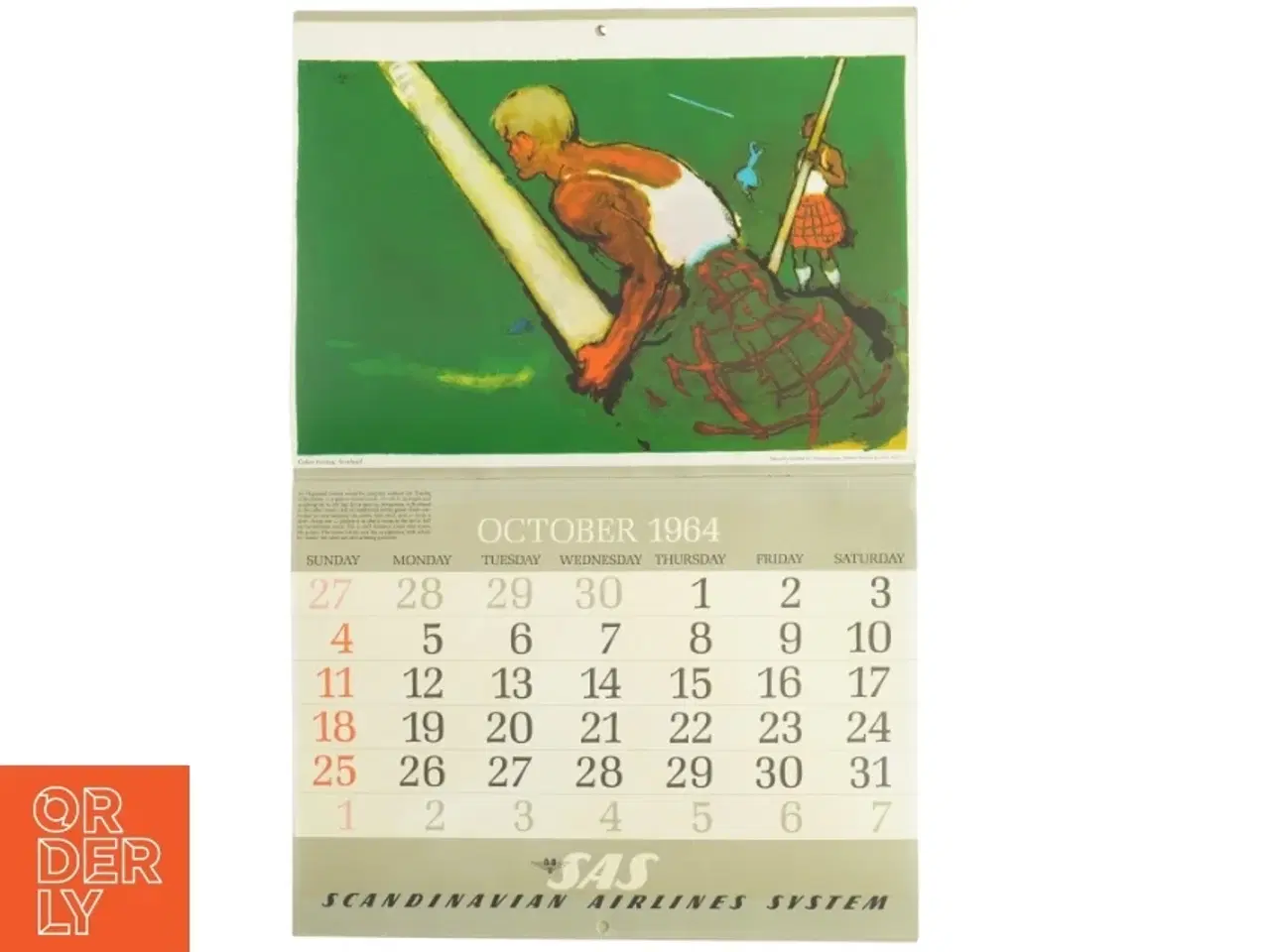 Billede 3 - Vintage SAS sportskalender fra Sas (str. 42 x 32 cm)