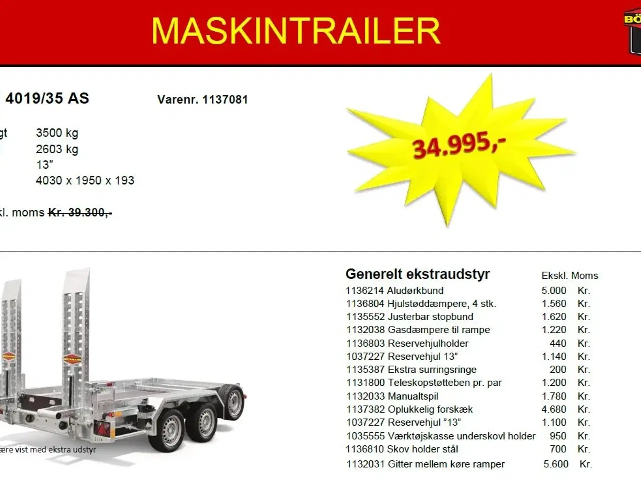 Billede 13 - Böckmann Maskintrailer BT-ST 4019/35 AS