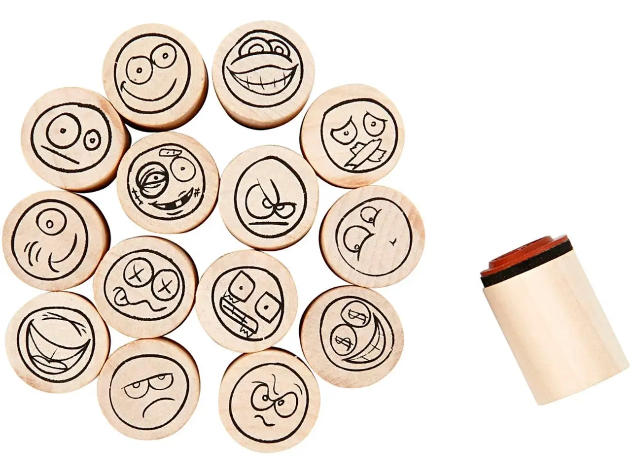 Billede 1 - Deco Art Stempelsæt, smiley, H: 26 mm, diam. 20 mm, 15stk./ 1 pk.