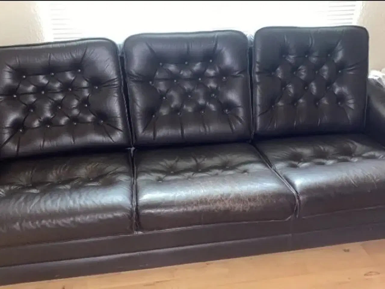 Billede 1 - God gammel læder sofa