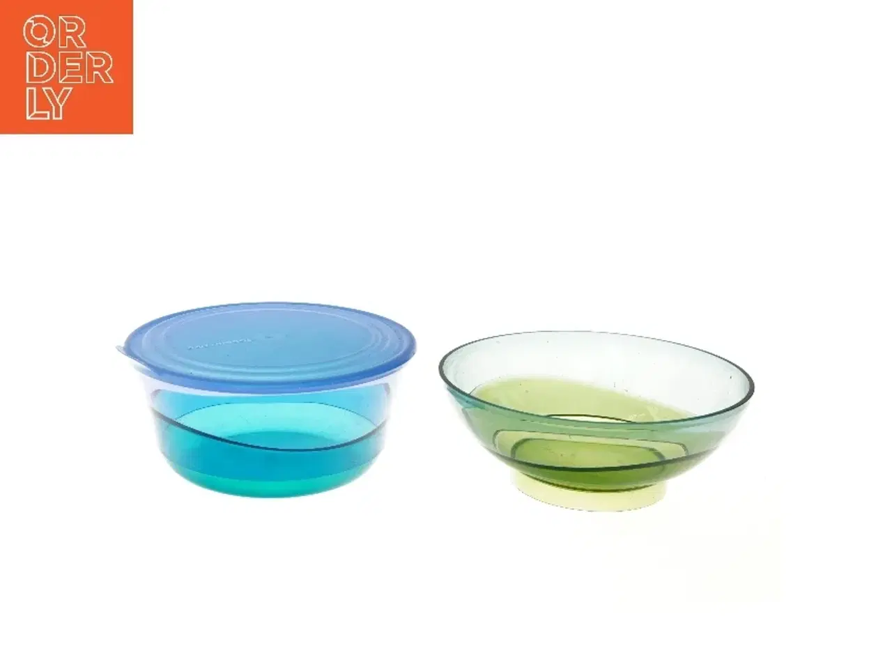 Billede 1 - Ny Plastikskål med låg og glasskål fra Tupperware (str. Ø 23 cm)