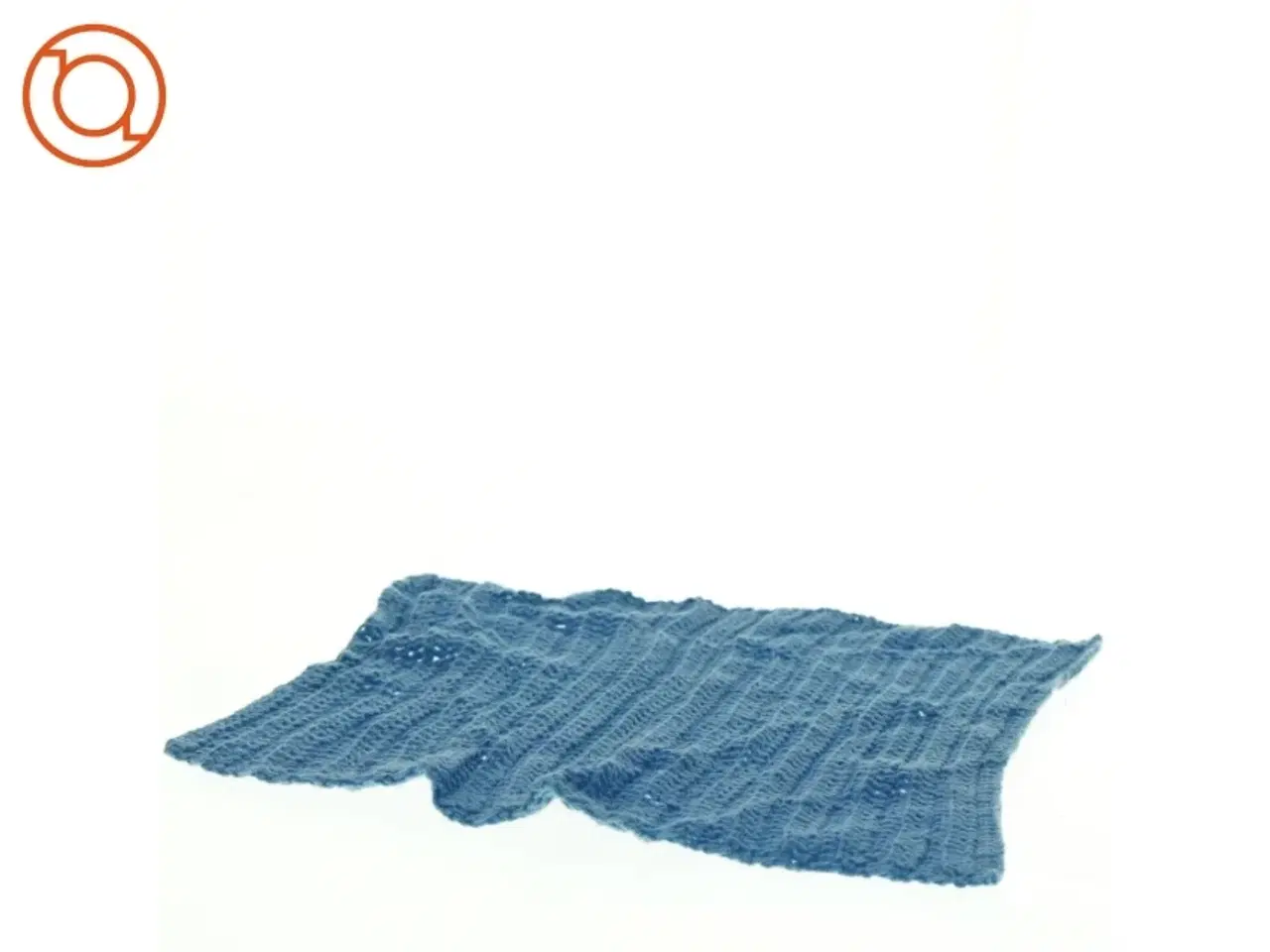 Billede 2 - Blåt strikket tæppe (str. 29 x 29 cm)