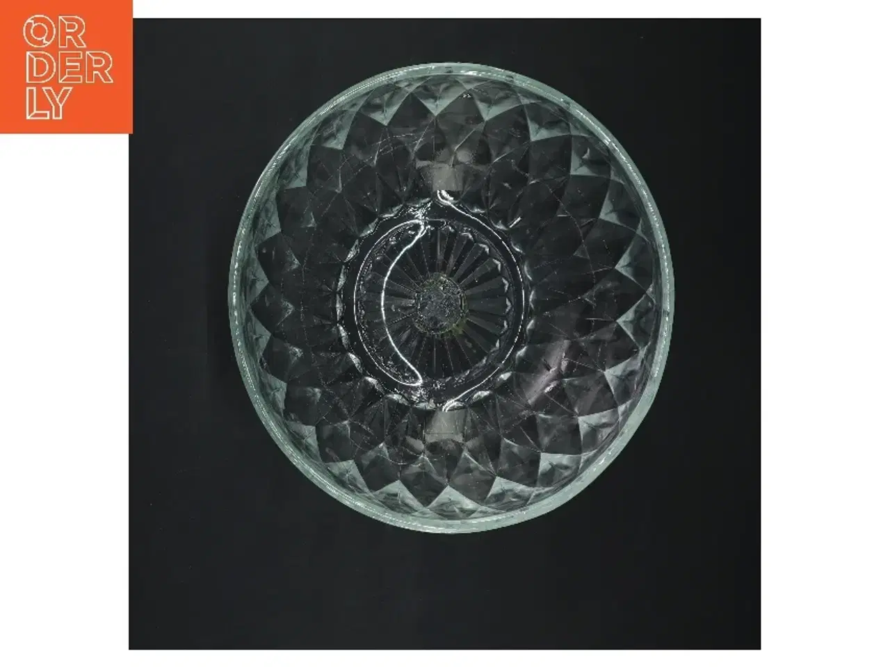 Billede 3 - Glas skål med diamantmønster (str. Ø 20 cm)