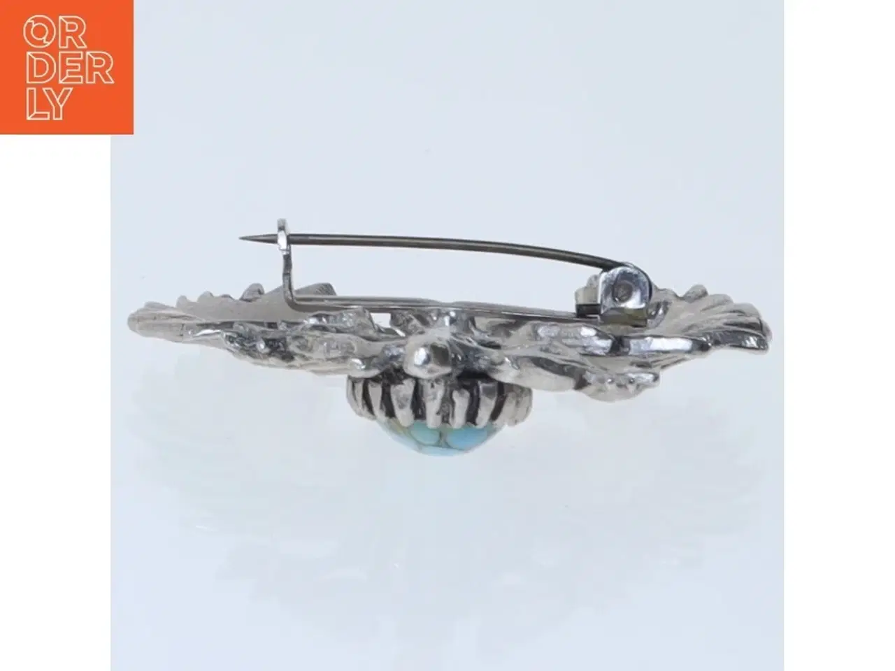 Billede 4 - Broche med ørnemotiv og turkis sten (str. 4,5x4,5 cm)