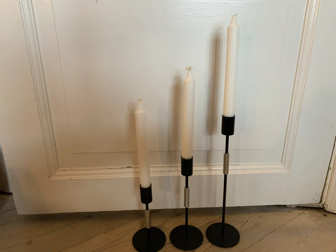 Billede 3 - Èt sæt lysestager bestående af 3 slanke stager