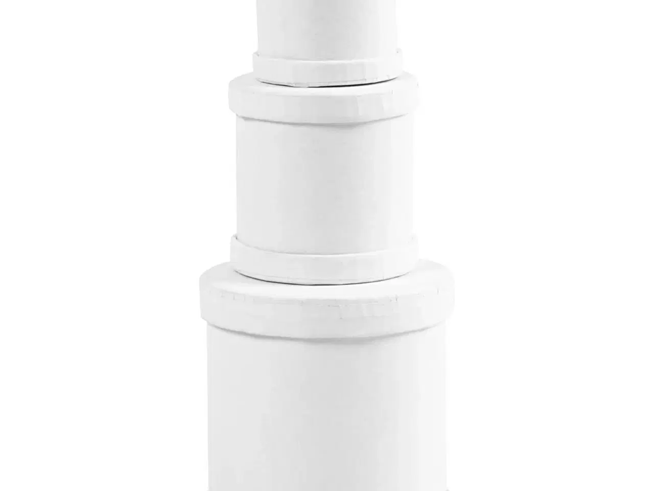 Billede 1 - Elegante Trommeæsker i Hvid - Sæt af 3 Størrelser