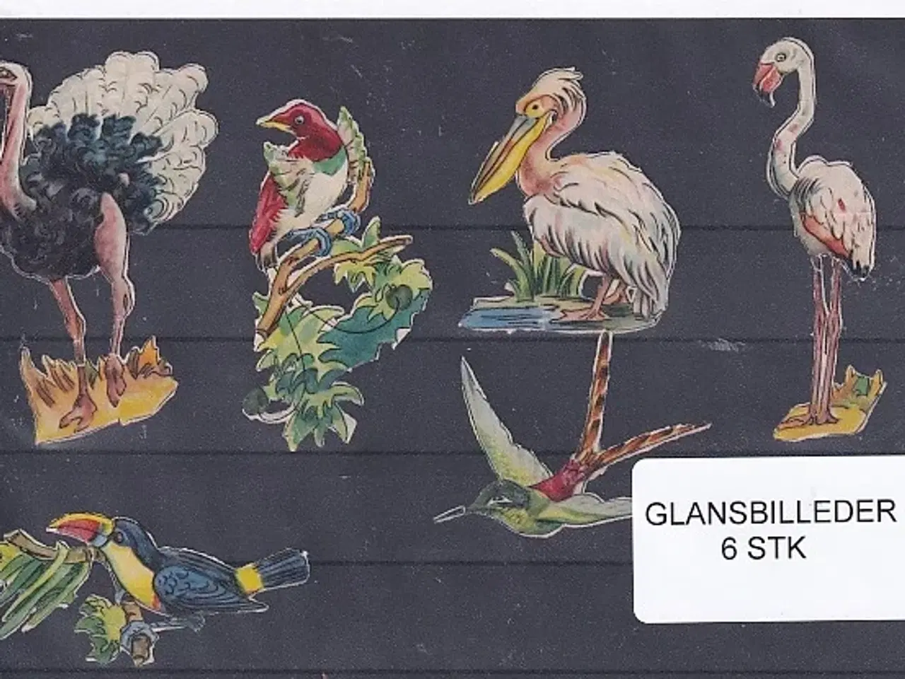 Billede 1 - Glansbilleder - Fugle - 6 Stk.