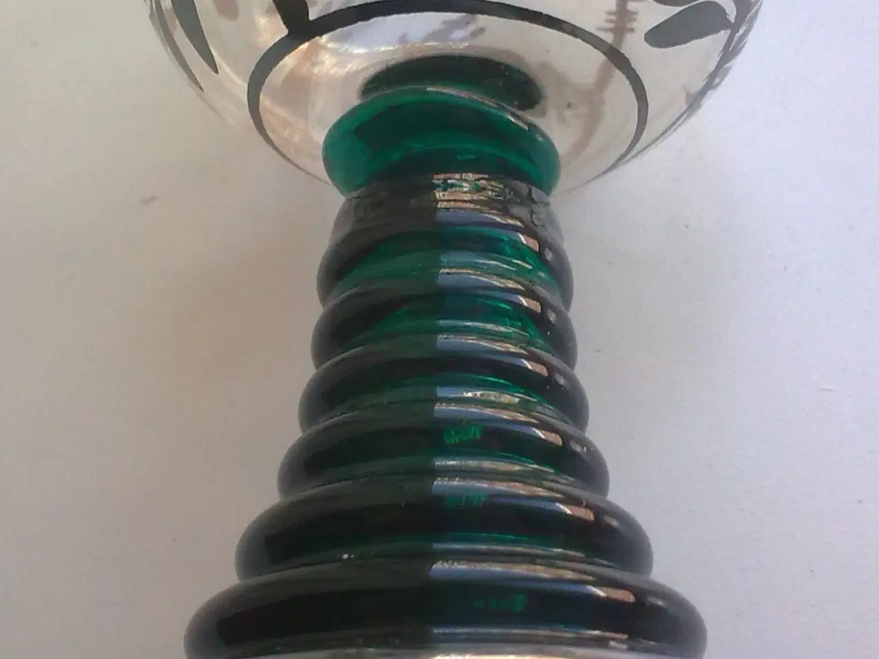 Billede 3 - Murano glas 1950-60 sølv bemalet og grønt glas