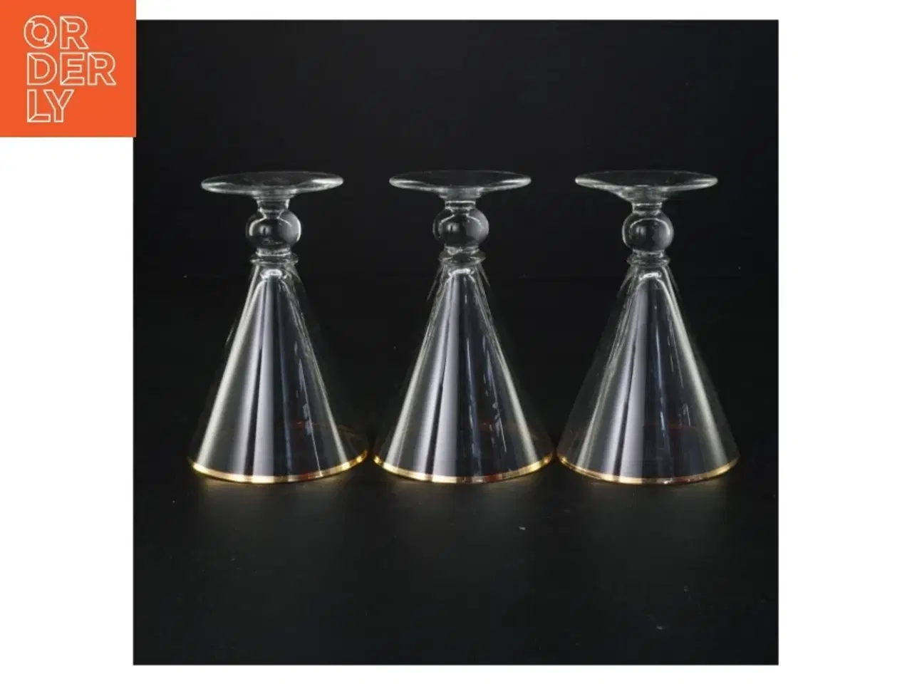 Billede 2 - Vintageglas med guldkant (str. 13 x 9 cm)