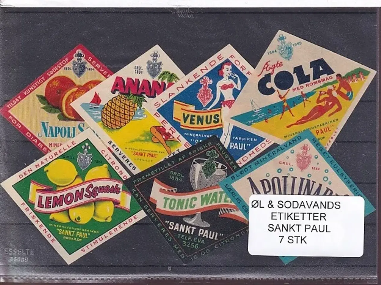 Billede 1 - Øl og Sodavands Etiketter - Sankt Paul - 7 Stk.