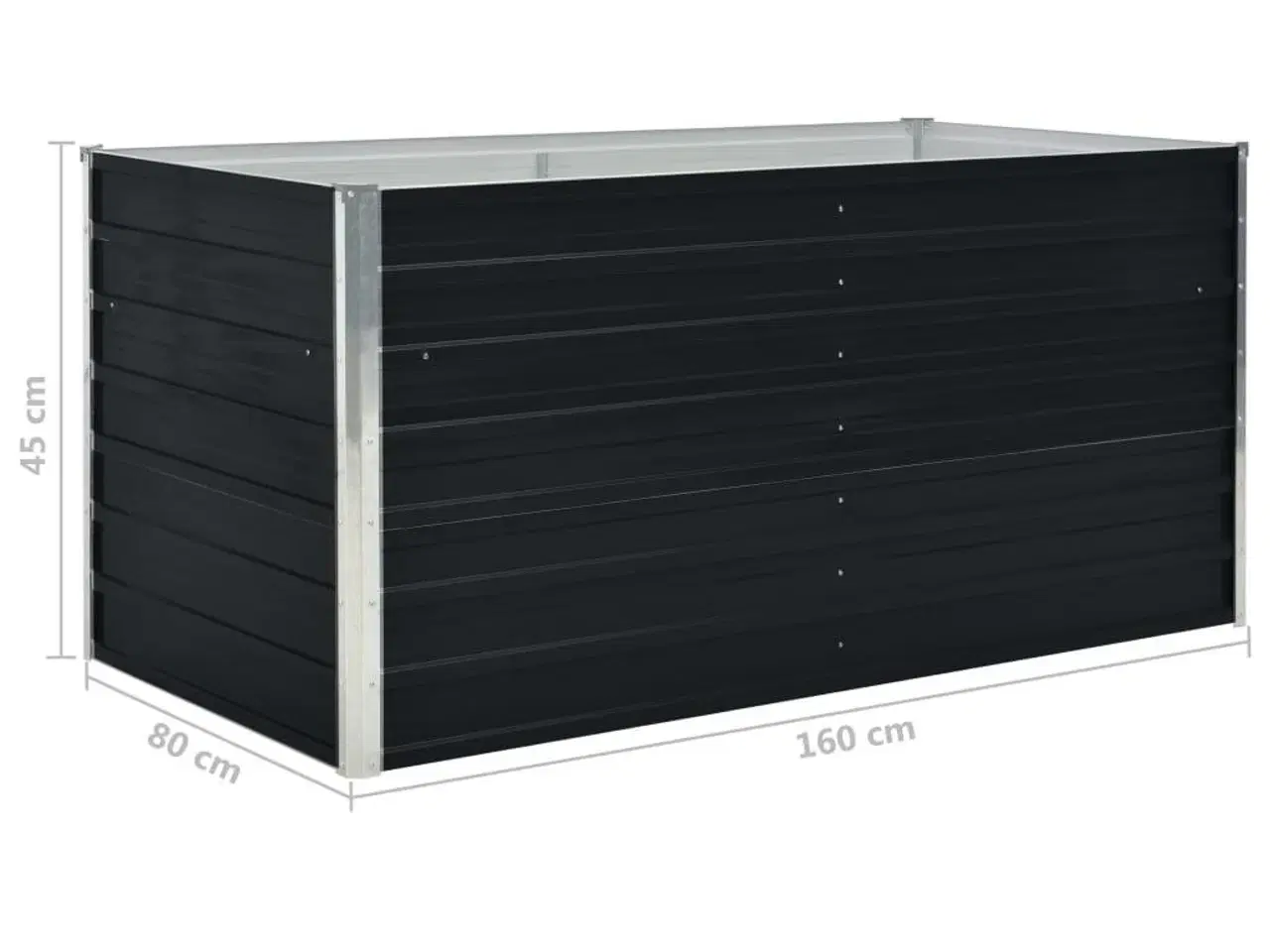 Billede 6 - Hævet blomsterbed 160 x 80 x 45 cm galvaniseret stål antracit