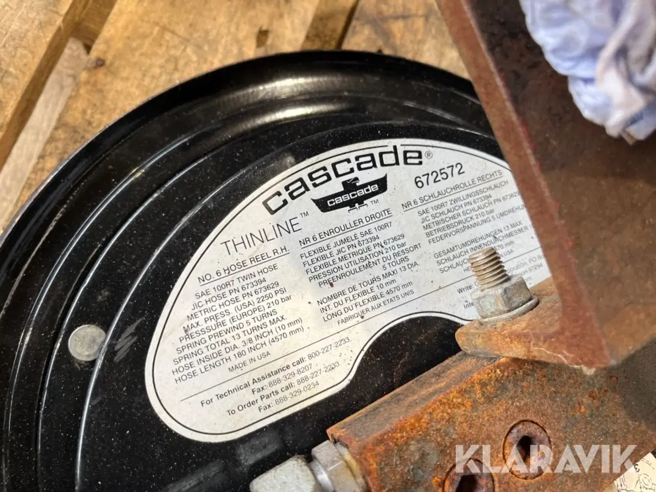 Billede 5 - Hydraulisk slangerulle til truck Cascade Thinline 4.5m