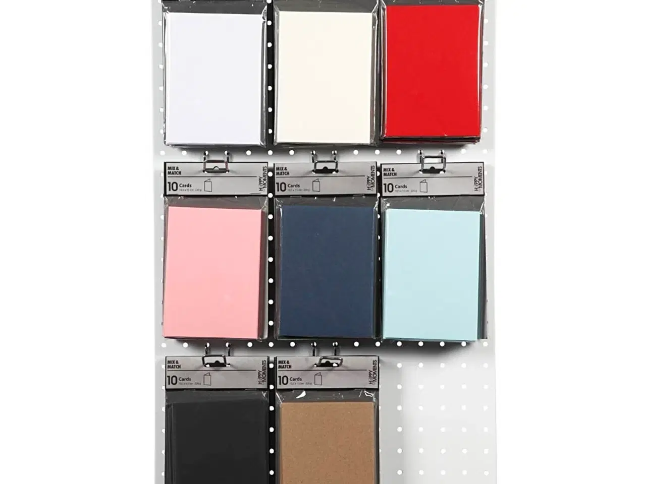 Billede 1 - Kort, kort str. 10,5x15 cm, 220 g, ass. farver, 8x10pk./ 1 pk.