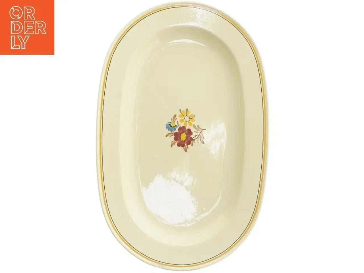 Billede 1 - Oval serveringsfad med blomstermotiv fra Villeroy & Boch (str. 37x24 cm)